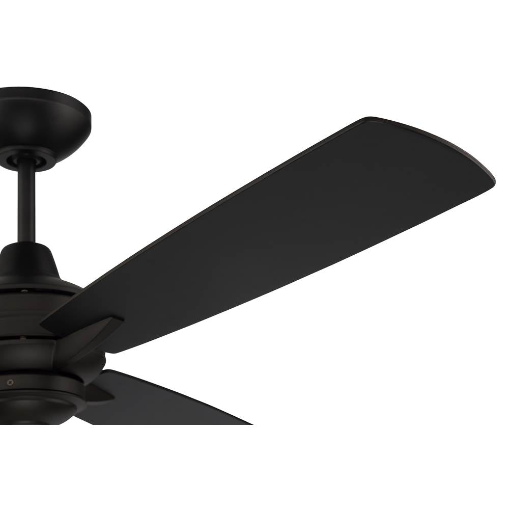 Craftmade MOT52FB3 Flat Black Moto 52'' 3-blade Indoor/outdoor (damp) Ceiling Fan In Flat Black W/ Flat Black/greywood Blades; Light Kit Optional (not Included) Image 7