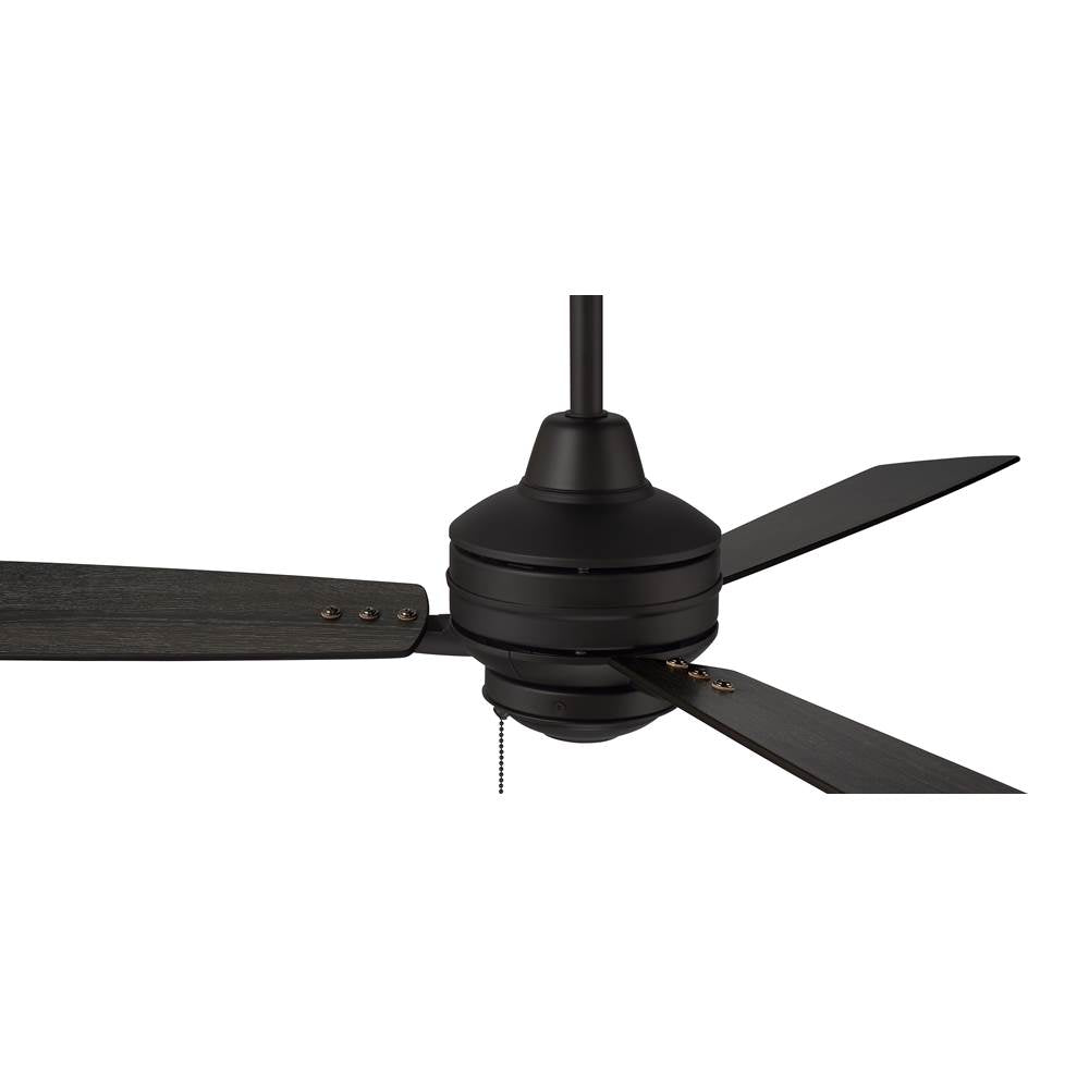 Craftmade MOT52FB3 Flat Black Moto 52'' 3-blade Indoor/outdoor (damp) Ceiling Fan In Flat Black W/ Flat Black/greywood Blades; Light Kit Optional (not Included) Image 5