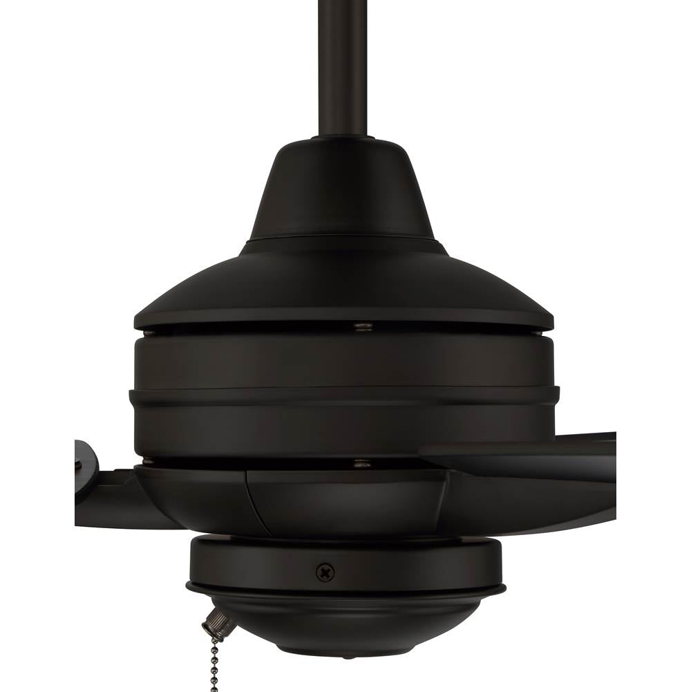 Craftmade MOT52FB3 Flat Black Moto 52'' 3-blade Indoor/outdoor (damp) Ceiling Fan In Flat Black W/ Flat Black/greywood Blades; Light Kit Optional (not Included) Image 3
