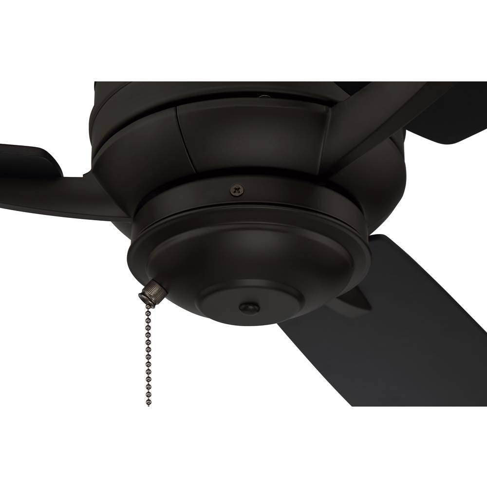 Craftmade MOT52FB3 Flat Black Moto 52'' 3-blade Indoor/outdoor (damp) Ceiling Fan In Flat Black W/ Flat Black/greywood Blades; Light Kit Optional (not Included) Image 2