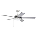 Craftmade NIK52BNK5 Brushed Polished Nickel Nikia 52'' 5-blade Ceiling Fan In Brushed Polished Nickel W/ Brushed Nickel/walnut Blades; Integrated Light Kit Image 1