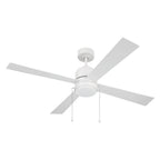 Craftmade OMCY52W4-PC White Outdoor Mccoy 52'' 4-blade Indoor/outdoor (wet) Ceiling Fan W/ Pull Chain In White W/ White Blades; Light Kit Included (optional) Image 4