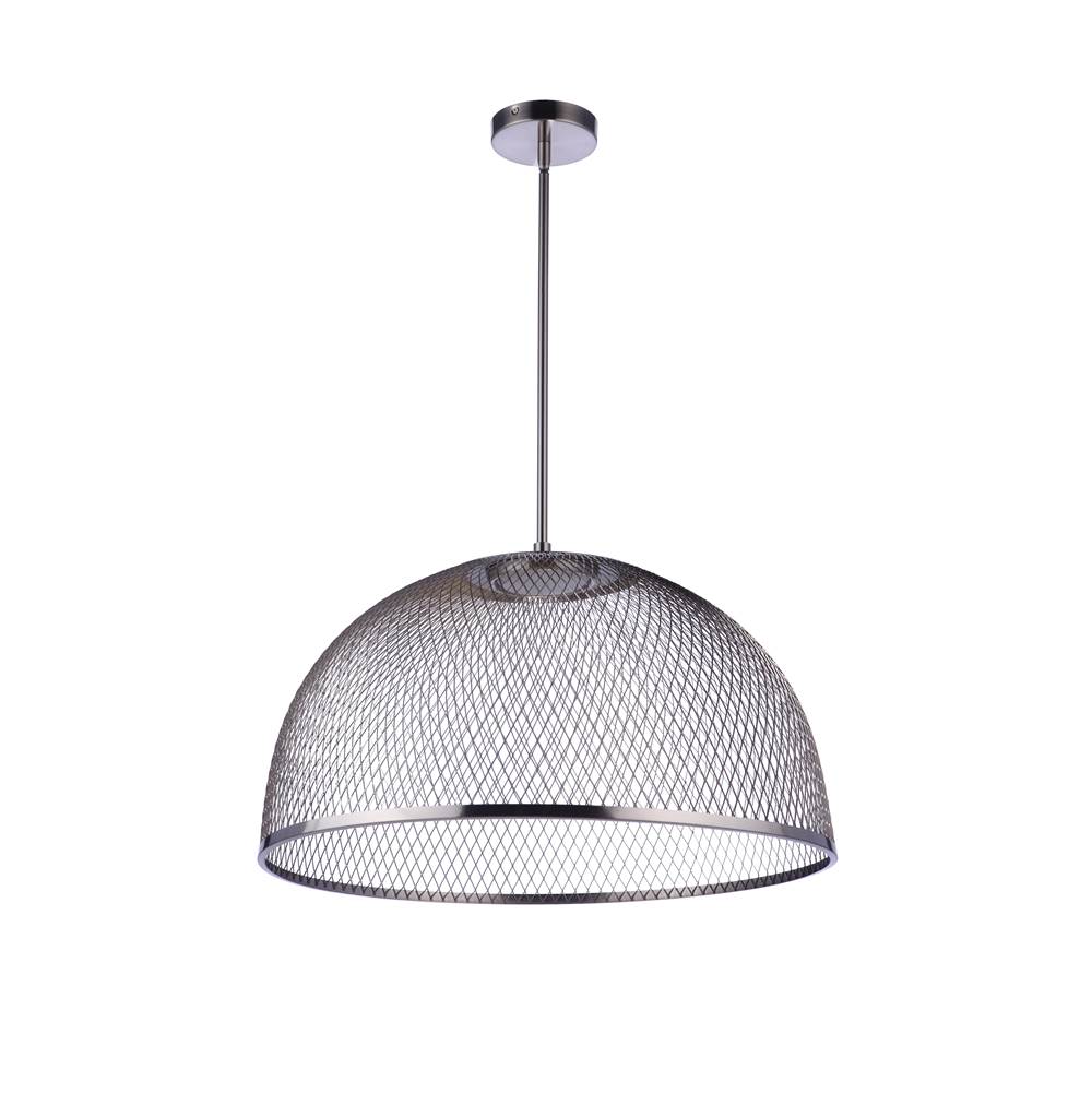 Craftmade  24.25'' Diameter Sculptural Statement Metal Mesh Dome Pendant In Brushed Polished Nickel