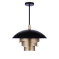 Craftmade  19'' Diameter Sculptural Statement Dome Pendant With Perforated Metal Shades In Flat Black/matte Gold