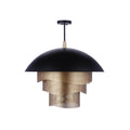 Craftmade  31.25'' Diameter Sculptural Statement Dome Pendant With Perforated Metal Shades In Flat Black/matte Gold