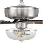 Craftmade P101BNK5-52DWGWN Brushed Polished Nickel Pro Plus 101 52'' 5-blade Ceiling Fan In Brushed Polished Nickel W/ Driftwood/grey Walnut Blades; Light Kit Included (optional) Image 6