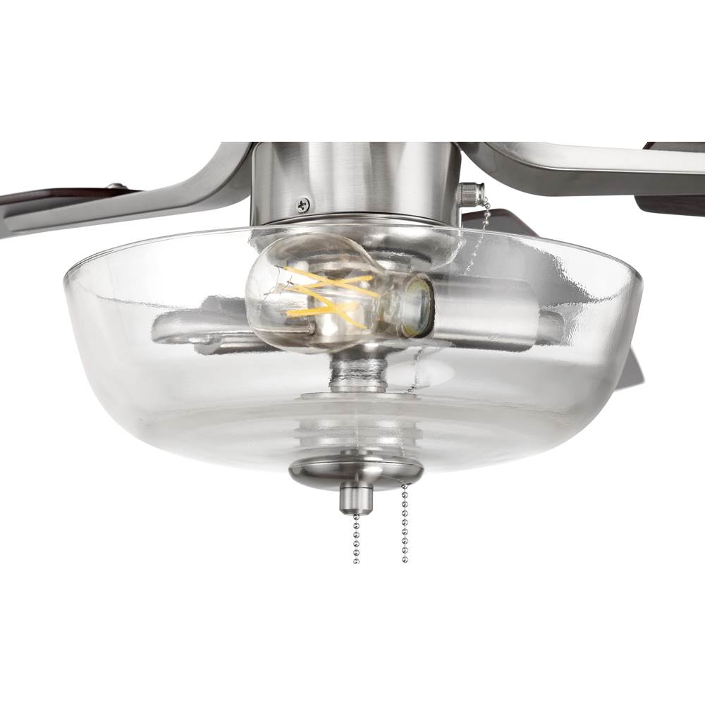 Craftmade P101BNK5-52DWGWN Brushed Polished Nickel Pro Plus 101 52'' 5-blade Ceiling Fan In Brushed Polished Nickel W/ Driftwood/grey Walnut Blades; Light Kit Included (optional) Image 5