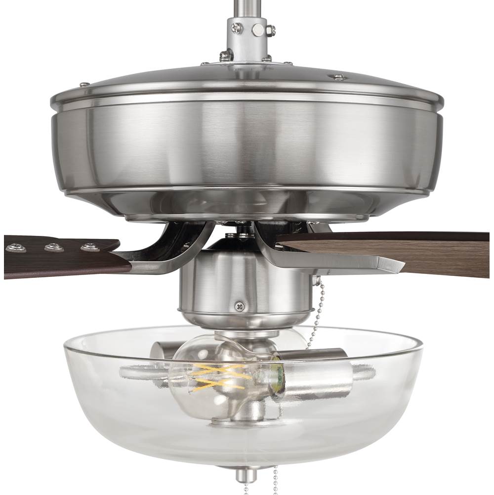 Craftmade P101BNK5-52DWGWN Brushed Polished Nickel Pro Plus 101 52'' 5-blade Ceiling Fan In Brushed Polished Nickel W/ Driftwood/grey Walnut Blades; Light Kit Included (optional) Image 3