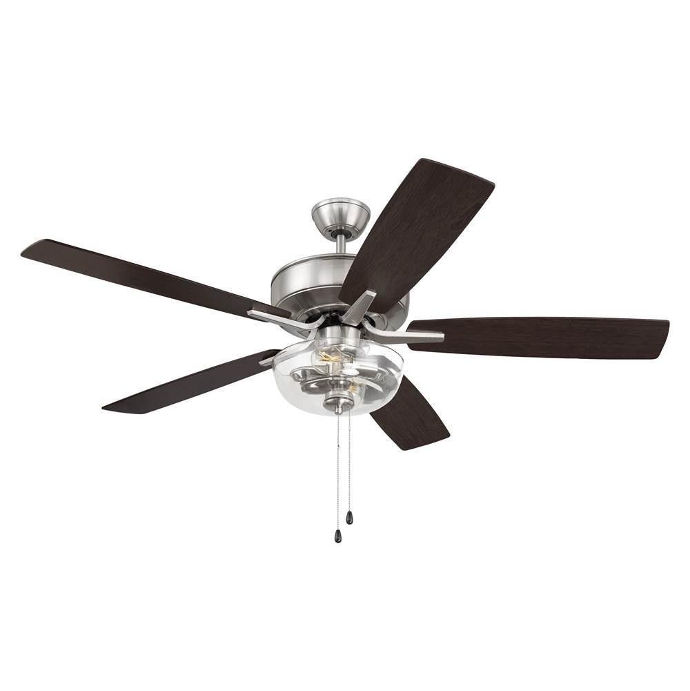 Craftmade P101BNK5-52DWGWN Brushed Polished Nickel Pro Plus 101 52'' 5-blade Ceiling Fan In Brushed Polished Nickel W/ Driftwood/grey Walnut Blades; Light Kit Included (optional) Image 2