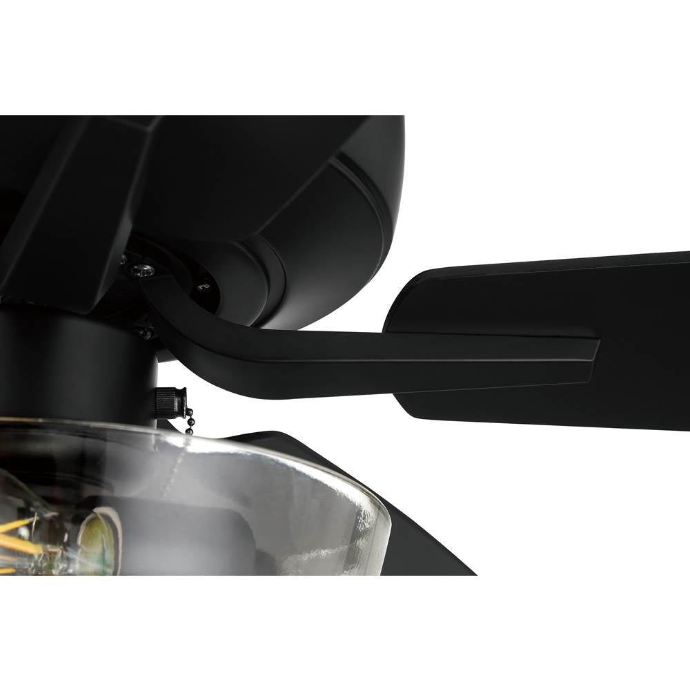 Craftmade P101FB5-52FBGW Flat Black Pro Plus 101 52'' 5-blade Ceiling Fan In Flat Black W/ Flat Black/grey Wood Blades; Light Kit Included (optional) Image 6