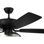 Craftmade P101FB5-52FBGW Flat Black Pro Plus 101 52'' 5-blade Ceiling Fan In Flat Black W/ Flat Black/grey Wood Blades; Light Kit Included (optional) Image 4