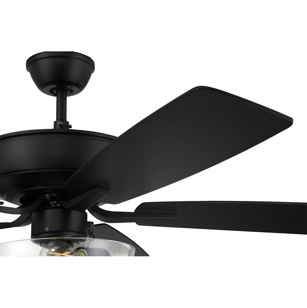 Craftmade P101FB5-52FBGW Flat Black Pro Plus 101 52'' 5-blade Ceiling Fan In Flat Black W/ Flat Black/grey Wood Blades; Light Kit Included (optional) Image 4