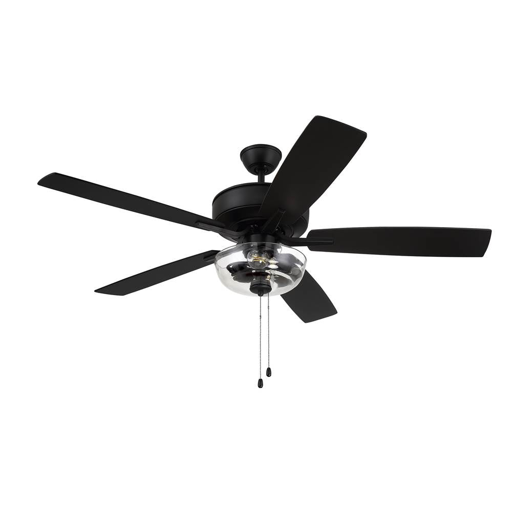 Craftmade P101FB5-52FBGW Flat Black Pro Plus 101 52'' 5-blade Ceiling Fan In Flat Black W/ Flat Black/grey Wood Blades; Light Kit Included (optional) Image 3