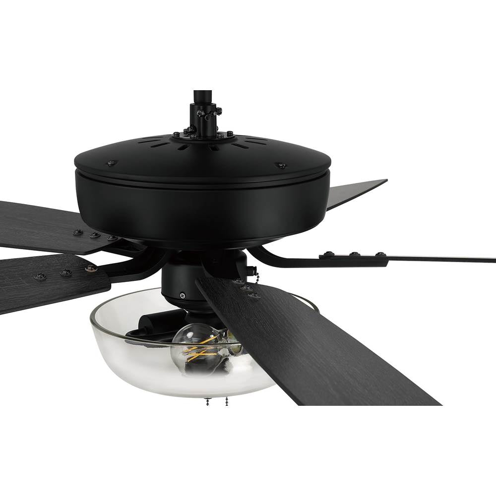 Craftmade P101FB5-52FBGW Flat Black Pro Plus 101 52'' 5-blade Ceiling Fan In Flat Black W/ Flat Black/grey Wood Blades; Light Kit Included (optional) Image 2