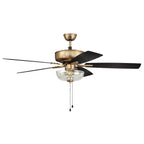 Craftmade P101SB5-52BWNFB Satin Brass Pro Plus 101 52'' 5-blade Ceiling Fan In Satin Brass W/ Black Walnut/flat Black Blades; Light Kit Included (optional) Image 8