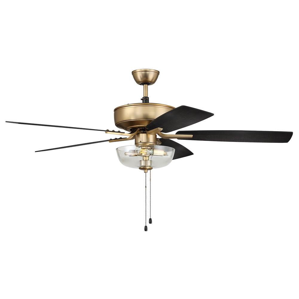 Craftmade P101SB5-52BWNFB Satin Brass Pro Plus 101 52'' 5-blade Ceiling Fan In Satin Brass W/ Black Walnut/flat Black Blades; Light Kit Included (optional) Image 8