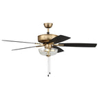 Craftmade P101SB5-52BWNFB Satin Brass Pro Plus 101 52'' 5-blade Ceiling Fan In Satin Brass W/ Black Walnut/flat Black Blades; Light Kit Included (optional) Image 7