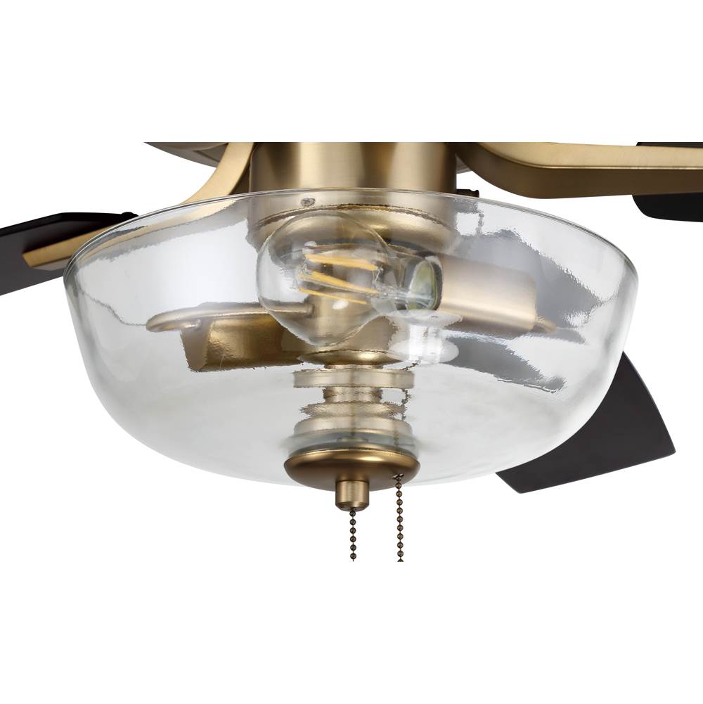 Craftmade P101SB5-52BWNFB Satin Brass Pro Plus 101 52'' 5-blade Ceiling Fan In Satin Brass W/ Black Walnut/flat Black Blades; Light Kit Included (optional) Image 6