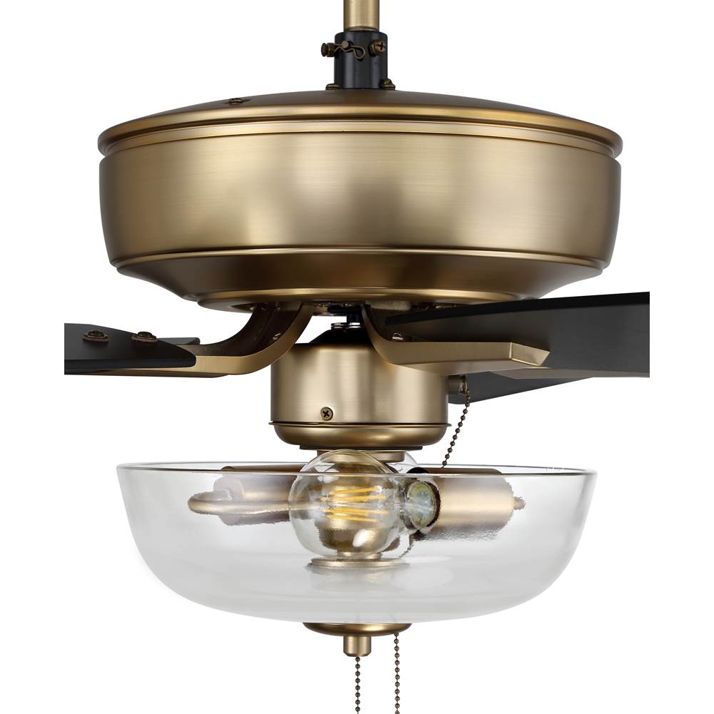 Craftmade P101SB5-52BWNFB Satin Brass Pro Plus 101 52'' 5-blade Ceiling Fan In Satin Brass W/ Black Walnut/flat Black Blades; Light Kit Included (optional) Image 5