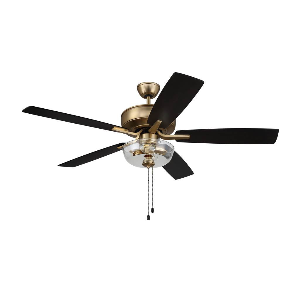 Craftmade P101SB5-52BWNFB Satin Brass Pro Plus 101 52'' 5-blade Ceiling Fan In Satin Brass W/ Black Walnut/flat Black Blades; Light Kit Included (optional) Image 4