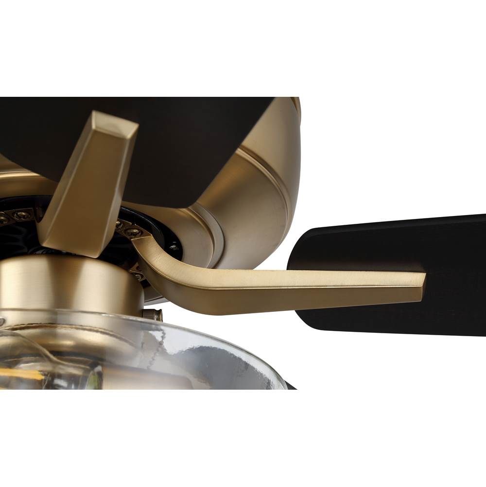 Craftmade P101SB5-52BWNFB Satin Brass Pro Plus 101 52'' 5-blade Ceiling Fan In Satin Brass W/ Black Walnut/flat Black Blades; Light Kit Included (optional) Image 3