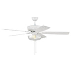 Craftmade Pro Plus Pro Plus 101 52'' 5-blade Ceiling Fan In Brushed Polished Nickel W/ Driftwood/grey Walnut Blades; Light Kit Included (optional)