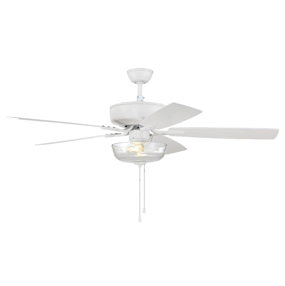 Craftmade Pro Plus Pro Plus 101 52'' 5-blade Ceiling Fan In Brushed Polished Nickel W/ Driftwood/grey Walnut Blades; Light Kit Included (optional)