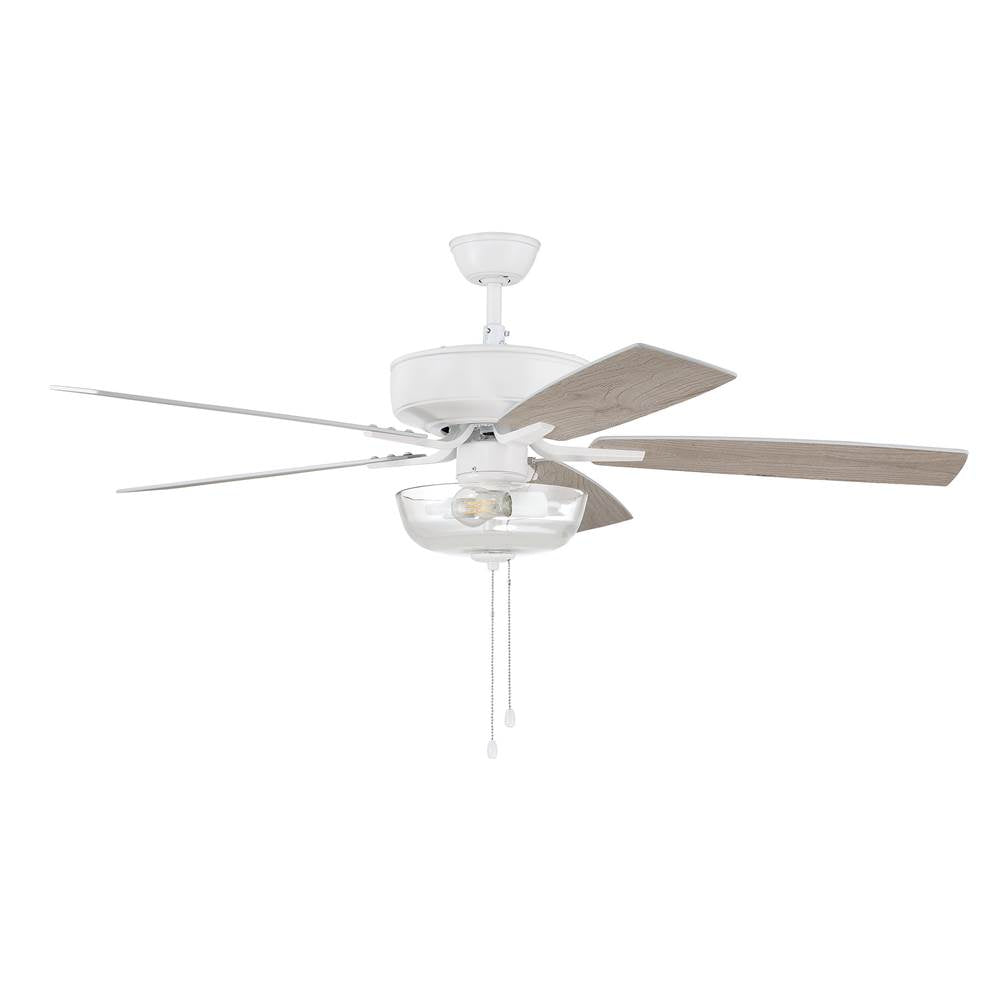 Craftmade P101W5-52WWOK White Pro Plus 101 52'' 5-blade Ceiling Fan In White W/ White/washed Oak Blades; Light Kit Included (optional) Image 8