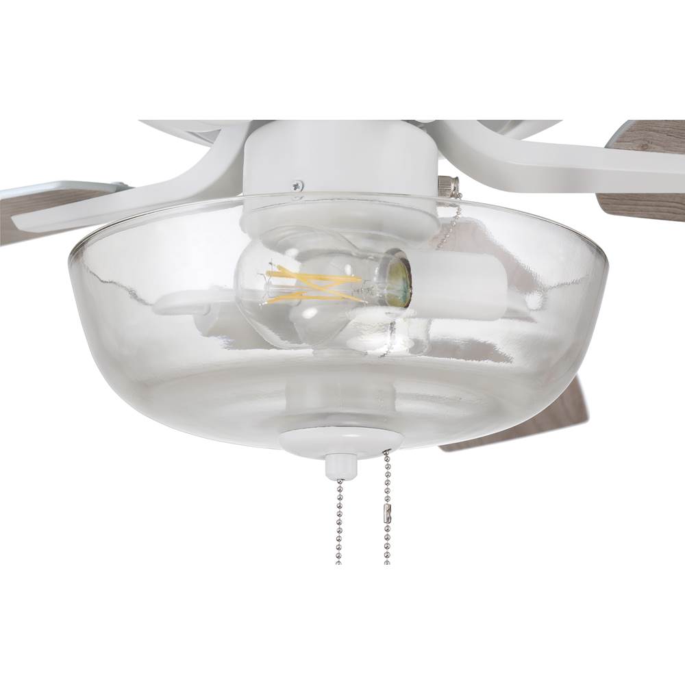 Craftmade P101W5-52WWOK White Pro Plus 101 52'' 5-blade Ceiling Fan In White W/ White/washed Oak Blades; Light Kit Included (optional) Image 6