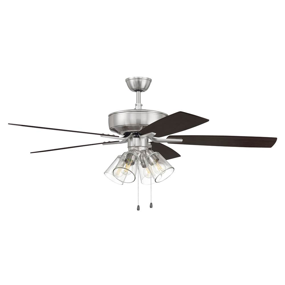 Craftmade P104BNK5-52DWGWN Brushed Polished Nickel Pro Plus 104 52'' 5-blade Ceiling Fan In Brushed Polished Nickel W/ Driftwood/grey Walnut Blades; Integrated Light Kit Image 8