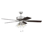 Craftmade P104BNK5-52DWGWN Brushed Polished Nickel Pro Plus 104 52'' 5-blade Ceiling Fan In Brushed Polished Nickel W/ Driftwood/grey Walnut Blades; Integrated Light Kit Image 8