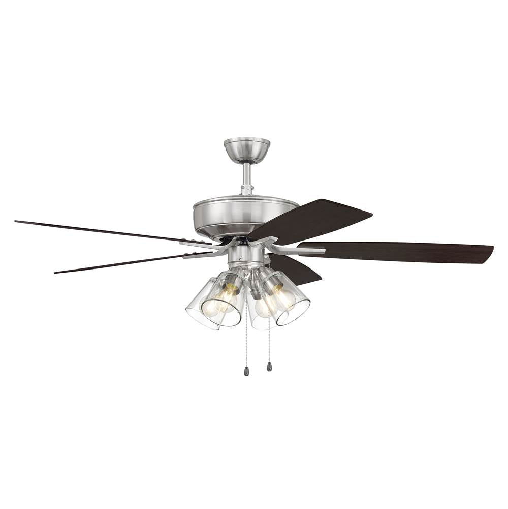 Craftmade P104BNK5-52DWGWN Brushed Polished Nickel Pro Plus 104 52'' 5-blade Ceiling Fan In Brushed Polished Nickel W/ Driftwood/grey Walnut Blades; Integrated Light Kit Image 7