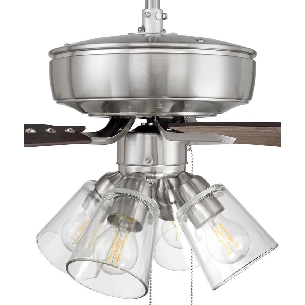 Craftmade P104BNK5-52DWGWN Brushed Polished Nickel Pro Plus 104 52'' 5-blade Ceiling Fan In Brushed Polished Nickel W/ Driftwood/grey Walnut Blades; Integrated Light Kit Image 6