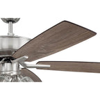 Craftmade P104BNK5-52DWGWN Brushed Polished Nickel Pro Plus 104 52'' 5-blade Ceiling Fan In Brushed Polished Nickel W/ Driftwood/grey Walnut Blades; Integrated Light Kit Image 5