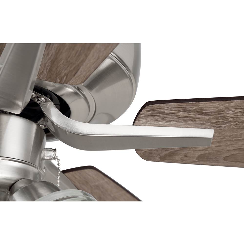 Craftmade P104BNK5-52DWGWN Brushed Polished Nickel Pro Plus 104 52'' 5-blade Ceiling Fan In Brushed Polished Nickel W/ Driftwood/grey Walnut Blades; Integrated Light Kit Image 4