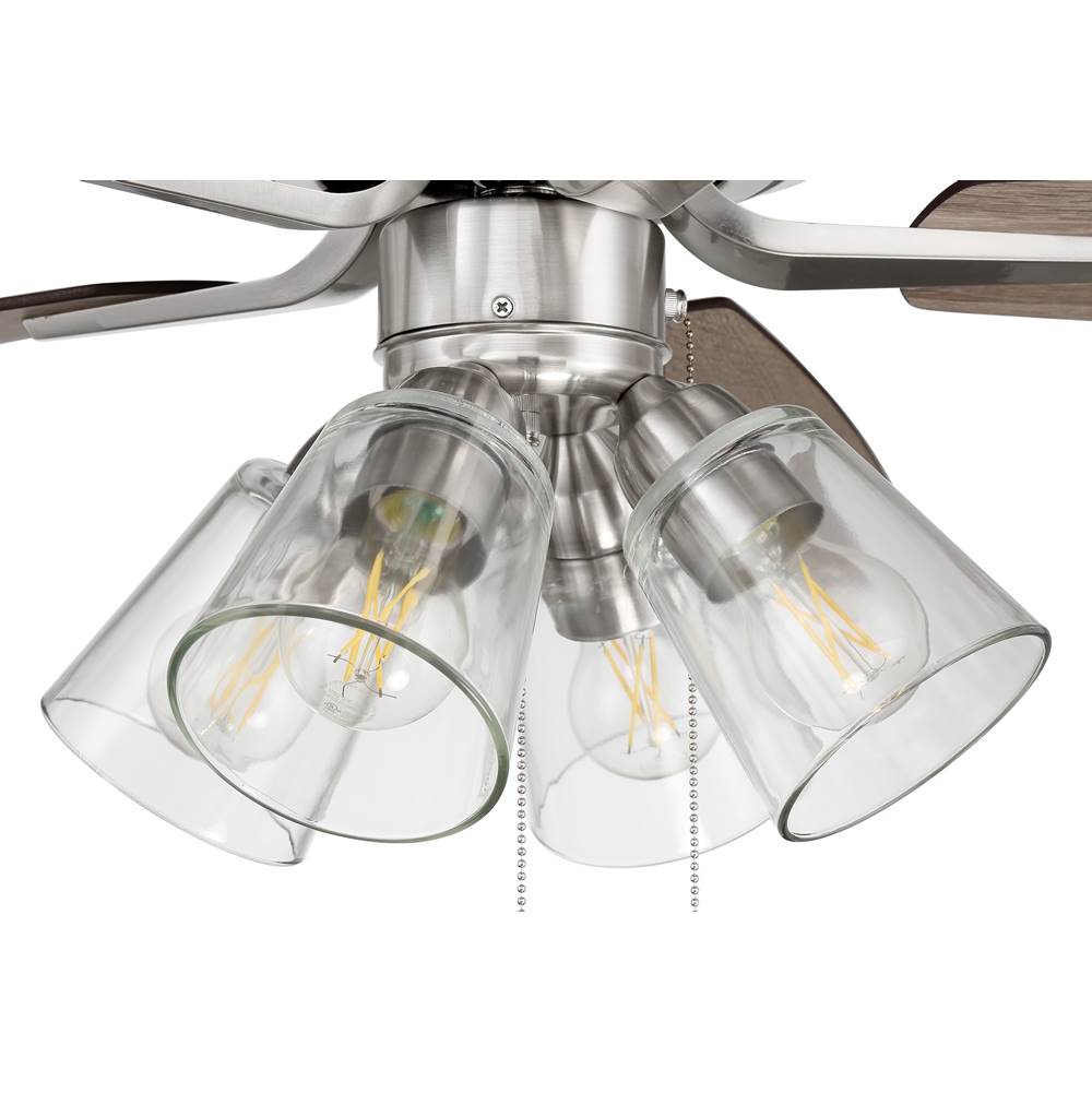 Craftmade P104BNK5-52DWGWN Brushed Polished Nickel Pro Plus 104 52'' 5-blade Ceiling Fan In Brushed Polished Nickel W/ Driftwood/grey Walnut Blades; Integrated Light Kit Image 2