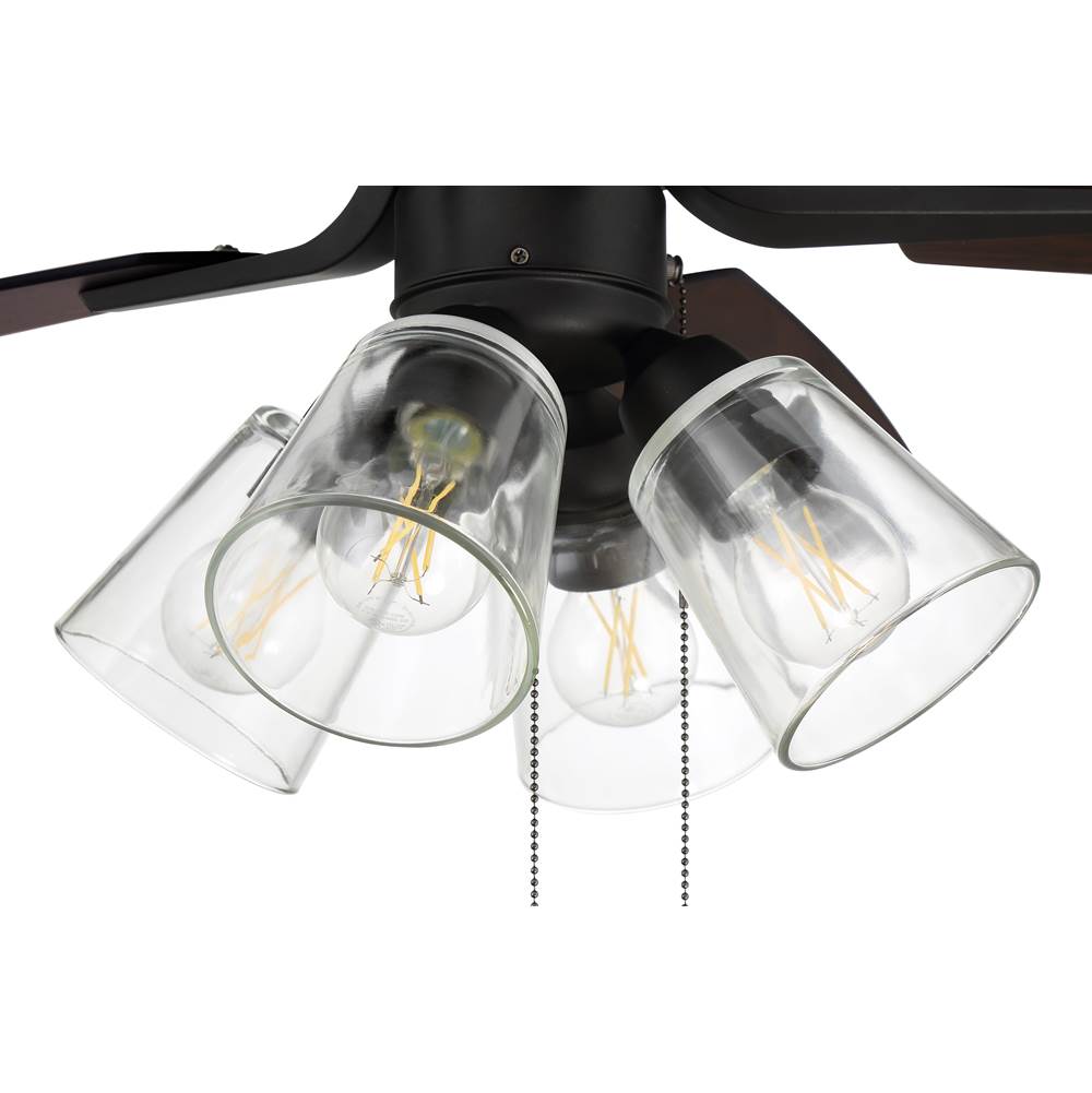 Craftmade P104ESP5-52ESPWLN Espresso Pro Plus 104 52'' 5-blade Ceiling Fan In Espresso W/ Espresso/walnut Blades; Integrated Light Kit Image 2