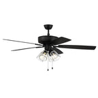 Craftmade Pro Plus 104 Pro Plus 104 52'' 5-blade Ceiling Fan In Brushed Polished Nickel W/ Driftwood/grey Walnut Blades; Integrated Light Kit