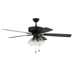 Craftmade P104FB5-52FBGW Flat Black Pro Plus 104 52'' 5-blade Ceiling Fan In Flat Black W/ Flat Black/grey Wood Blades; Integrated Light Kit Image 8