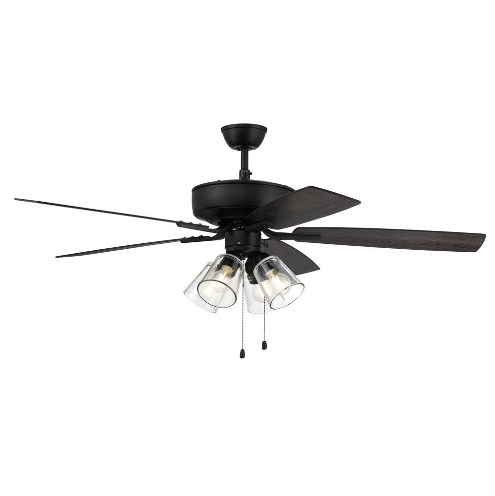 Craftmade P104FB5-52FBGW Flat Black Pro Plus 104 52'' 5-blade Ceiling Fan In Flat Black W/ Flat Black/grey Wood Blades; Integrated Light Kit Image 7