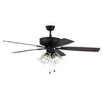 Craftmade P104FB5-52FBGW Flat Black Pro Plus 104 52'' 5-blade Ceiling Fan In Flat Black W/ Flat Black/grey Wood Blades; Integrated Light Kit Image 7