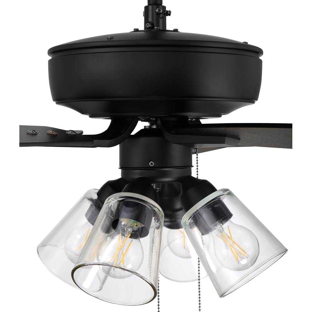 Craftmade P104FB5-52FBGW Flat Black Pro Plus 104 52'' 5-blade Ceiling Fan In Flat Black W/ Flat Black/grey Wood Blades; Integrated Light Kit Image 6