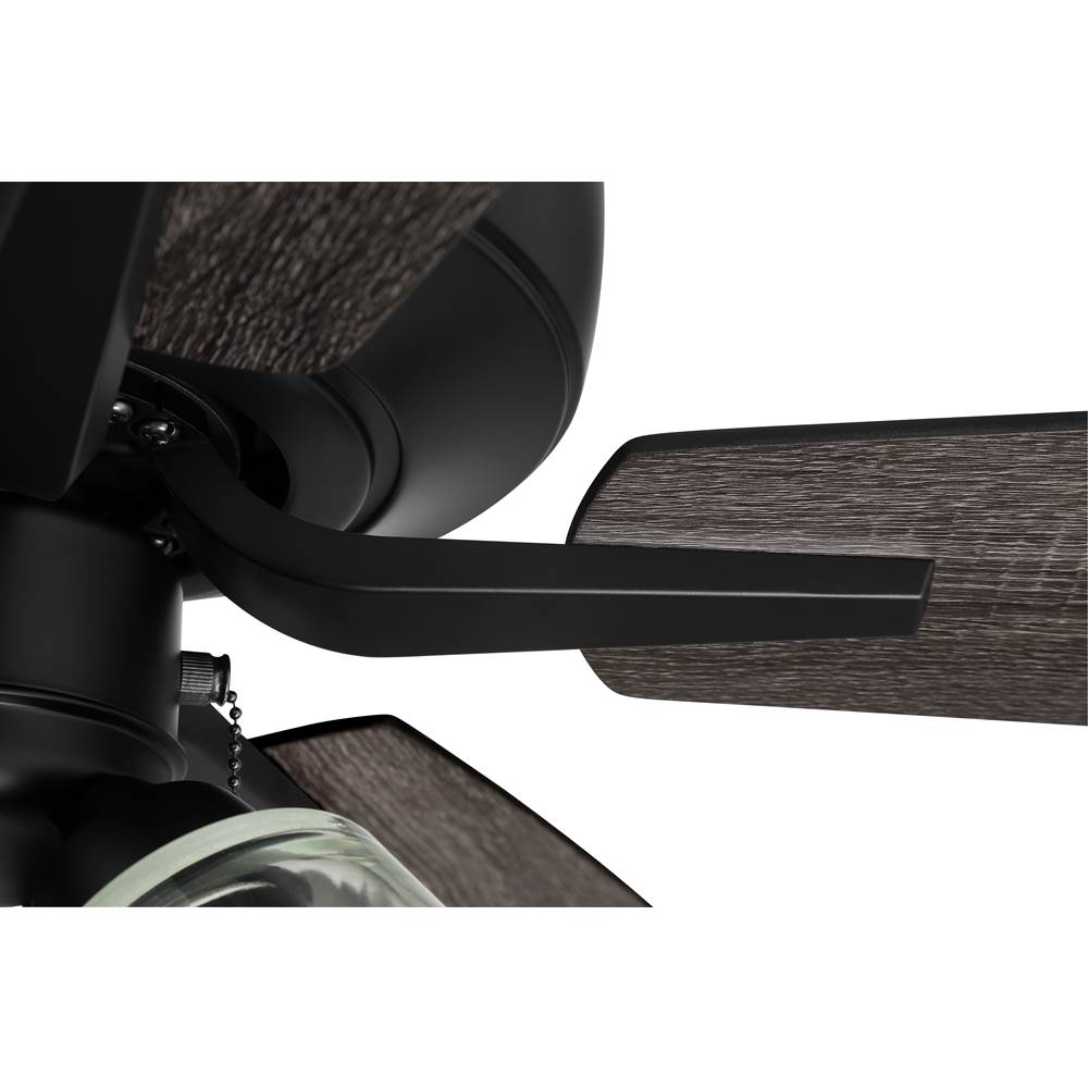 Craftmade P104FB5-52FBGW Flat Black Pro Plus 104 52'' 5-blade Ceiling Fan In Flat Black W/ Flat Black/grey Wood Blades; Integrated Light Kit Image 5
