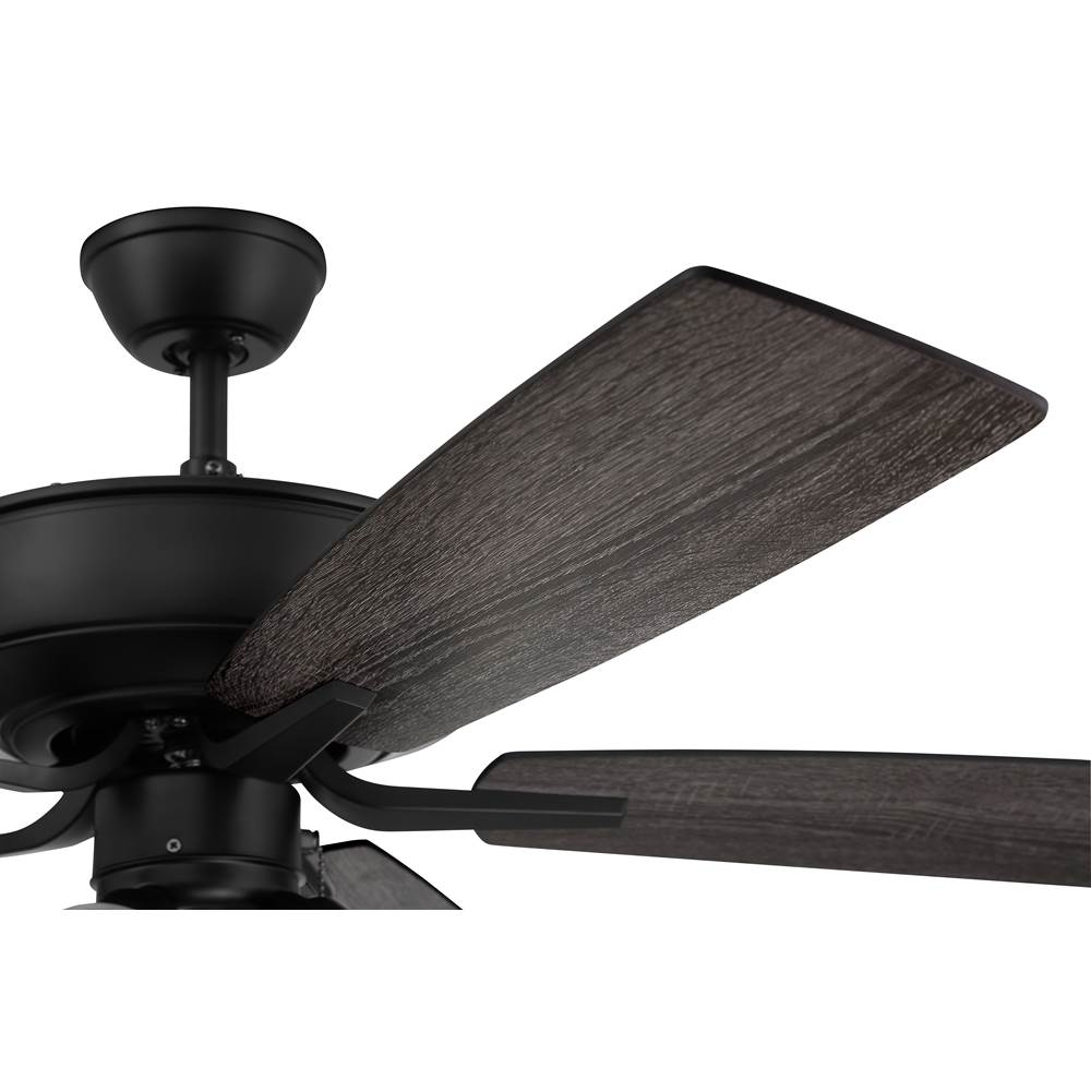 Craftmade P104FB5-52FBGW Flat Black Pro Plus 104 52'' 5-blade Ceiling Fan In Flat Black W/ Flat Black/grey Wood Blades; Integrated Light Kit Image 4