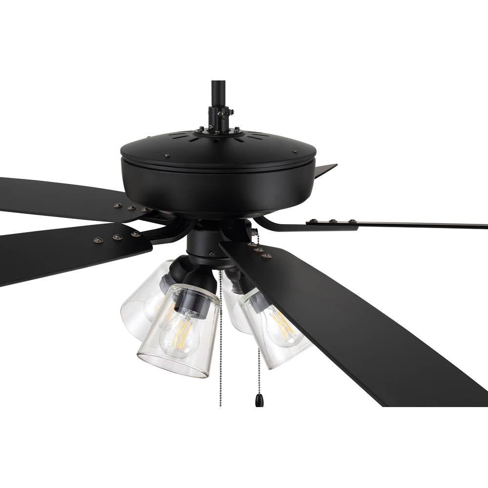 Craftmade P104FB5-52FBGW Flat Black Pro Plus 104 52'' 5-blade Ceiling Fan In Flat Black W/ Flat Black/grey Wood Blades; Integrated Light Kit Image 3