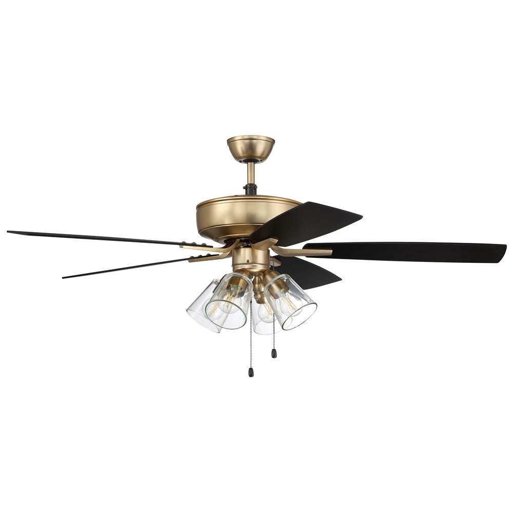 Craftmade P104SB5-52BWNFB Satin Brass Pro Plus 104 52'' 5-blade Ceiling Fan In Satin Brass W/ Black Walnut/flat Black Blades; Integrated Light Kit Image 8