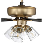 Craftmade P104SB5-52BWNFB Satin Brass Pro Plus 104 52'' 5-blade Ceiling Fan In Satin Brass W/ Black Walnut/flat Black Blades; Integrated Light Kit Image 6