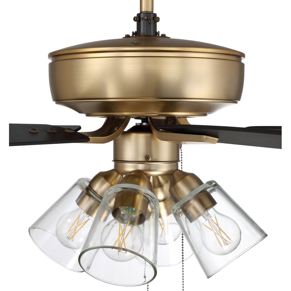 Craftmade P104SB5-52BWNFB Satin Brass Pro Plus 104 52'' 5-blade Ceiling Fan In Satin Brass W/ Black Walnut/flat Black Blades; Integrated Light Kit Image 6