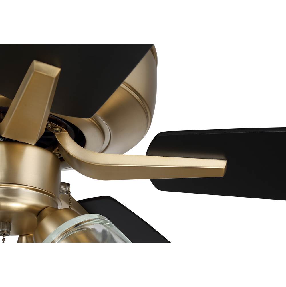 Craftmade P104SB5-52BWNFB Satin Brass Pro Plus 104 52'' 5-blade Ceiling Fan In Satin Brass W/ Black Walnut/flat Black Blades; Integrated Light Kit Image 5