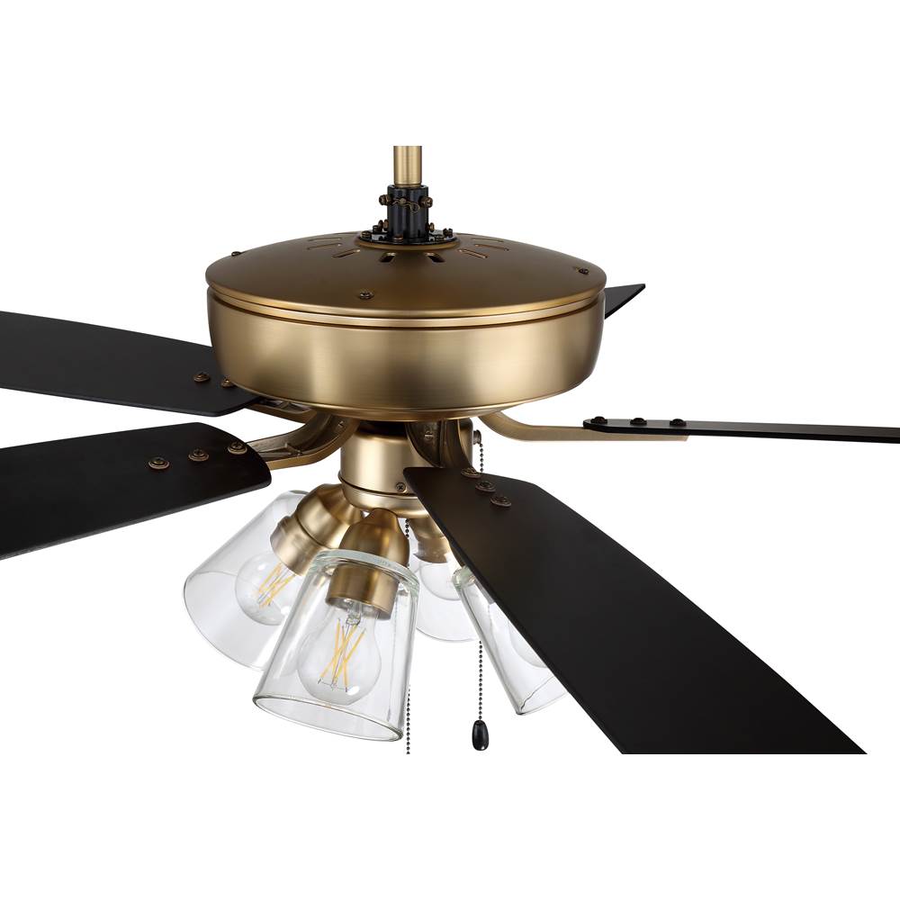 Craftmade P104SB5-52BWNFB Satin Brass Pro Plus 104 52'' 5-blade Ceiling Fan In Satin Brass W/ Black Walnut/flat Black Blades; Integrated Light Kit Image 3